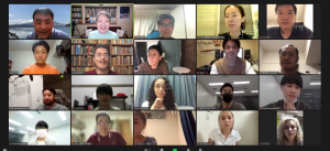 明治大学の学生さんと留学生達がオンラインミーティングをしました。